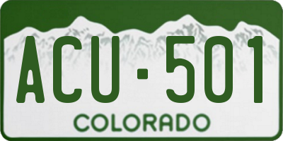 CO license plate ACU501