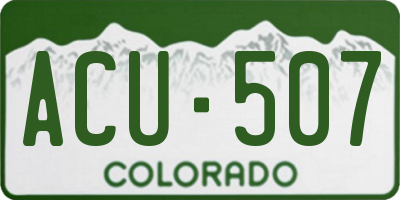 CO license plate ACU507