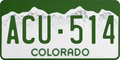 CO license plate ACU514