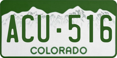 CO license plate ACU516