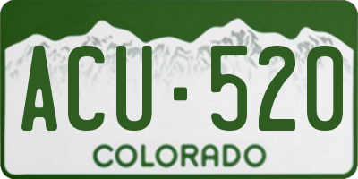 CO license plate ACU520