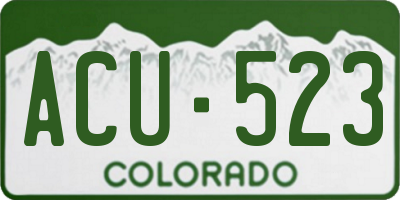 CO license plate ACU523