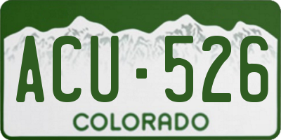 CO license plate ACU526