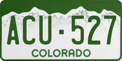 CO license plate ACU527