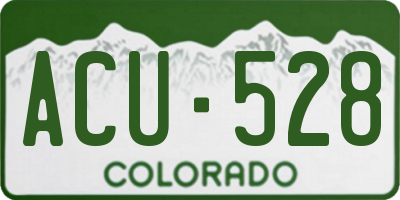 CO license plate ACU528