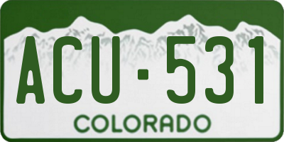 CO license plate ACU531