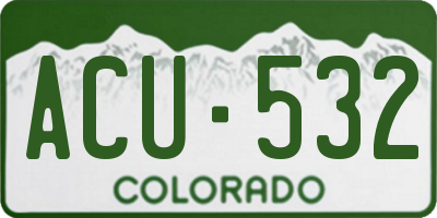 CO license plate ACU532