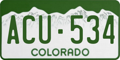 CO license plate ACU534