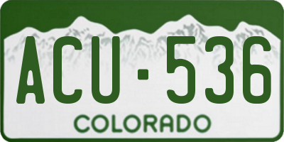 CO license plate ACU536