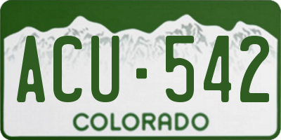 CO license plate ACU542