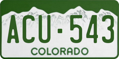 CO license plate ACU543