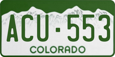 CO license plate ACU553