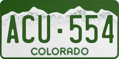 CO license plate ACU554