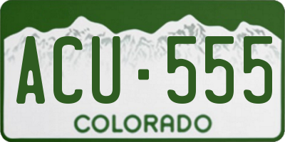 CO license plate ACU555