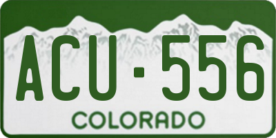 CO license plate ACU556