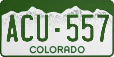 CO license plate ACU557