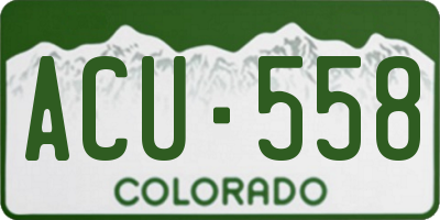 CO license plate ACU558