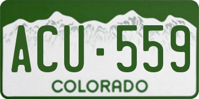 CO license plate ACU559