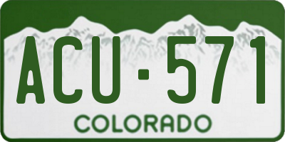 CO license plate ACU571