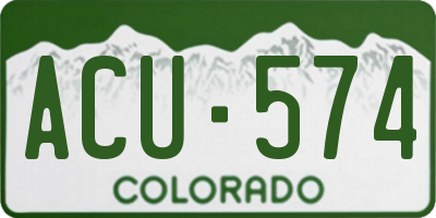 CO license plate ACU574