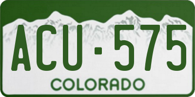 CO license plate ACU575