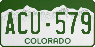CO license plate ACU579