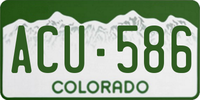CO license plate ACU586