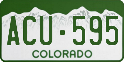 CO license plate ACU595