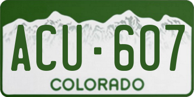 CO license plate ACU607