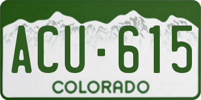 CO license plate ACU615