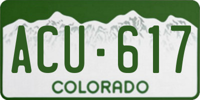 CO license plate ACU617
