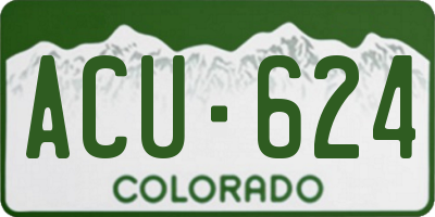CO license plate ACU624