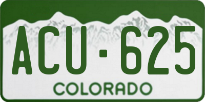 CO license plate ACU625