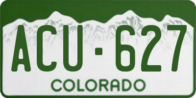CO license plate ACU627