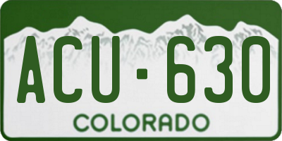 CO license plate ACU630