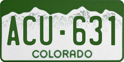 CO license plate ACU631