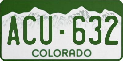 CO license plate ACU632