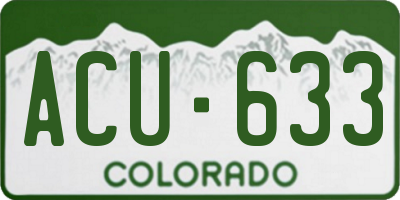 CO license plate ACU633