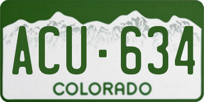 CO license plate ACU634