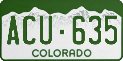 CO license plate ACU635