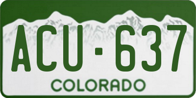 CO license plate ACU637