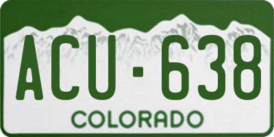 CO license plate ACU638