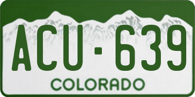 CO license plate ACU639
