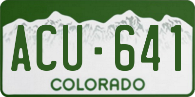 CO license plate ACU641