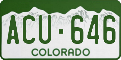 CO license plate ACU646