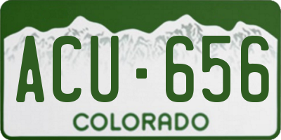 CO license plate ACU656