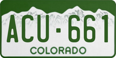 CO license plate ACU661