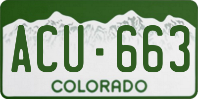 CO license plate ACU663