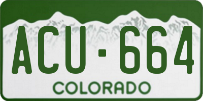 CO license plate ACU664