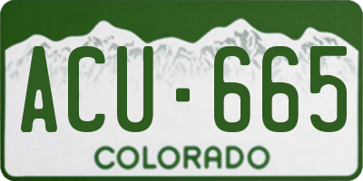 CO license plate ACU665
